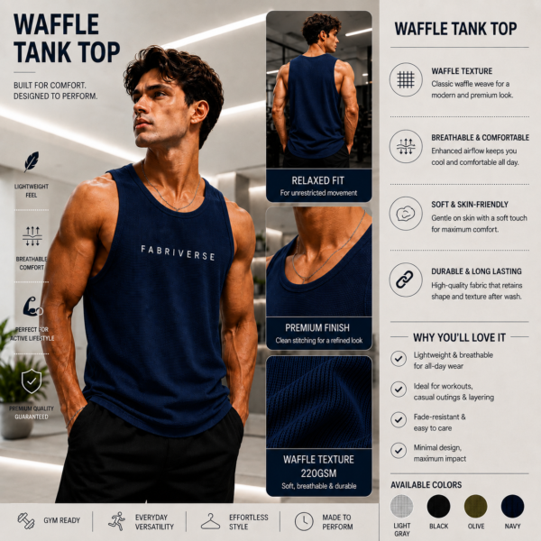 ♠️ 𝗣𝗥𝗘𝗠𝗜𝗨𝗠 𝗪𝗔𝗙𝗙𝗟𝗘 𝗧𝗔𝗡𝗞 𝗧𝗢𝗣 ♠️ (Navy )